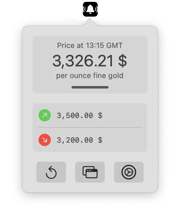 macos only menubar item goldpriceone app