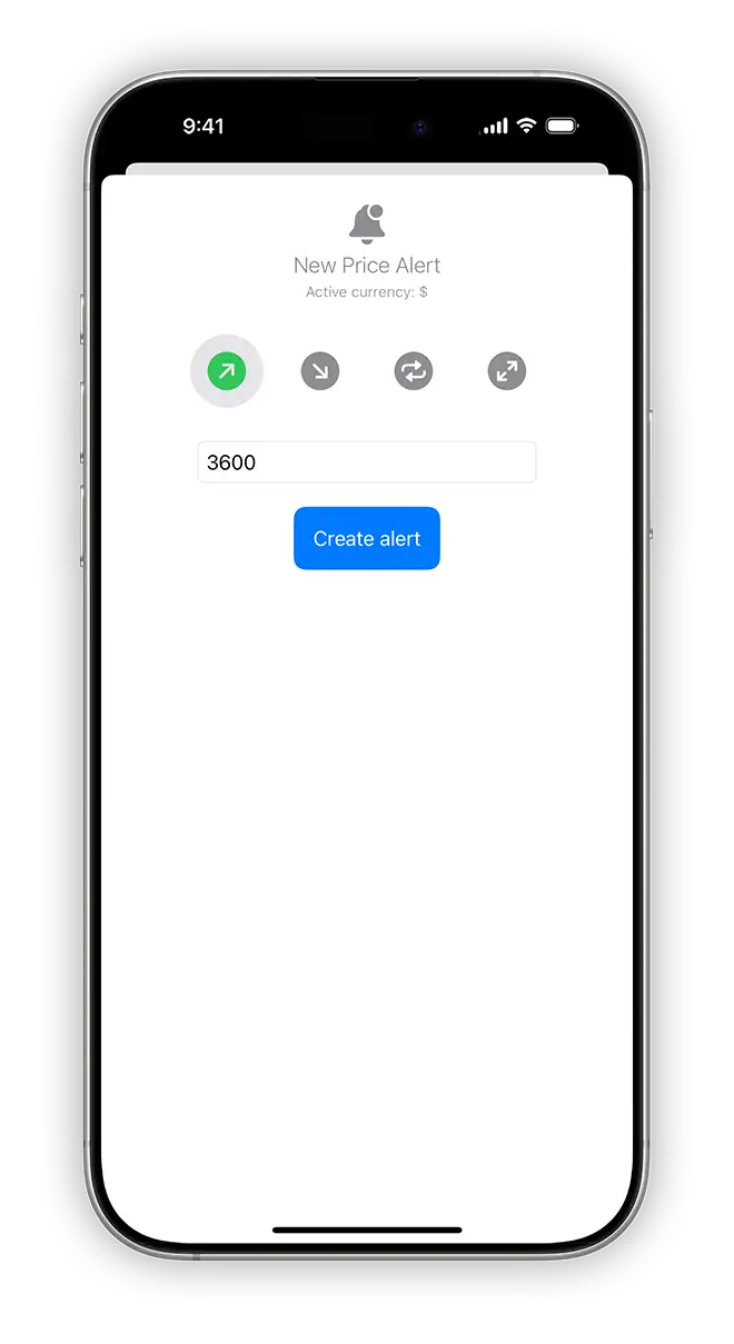 add take profit (above) alert goldpriceonemobile