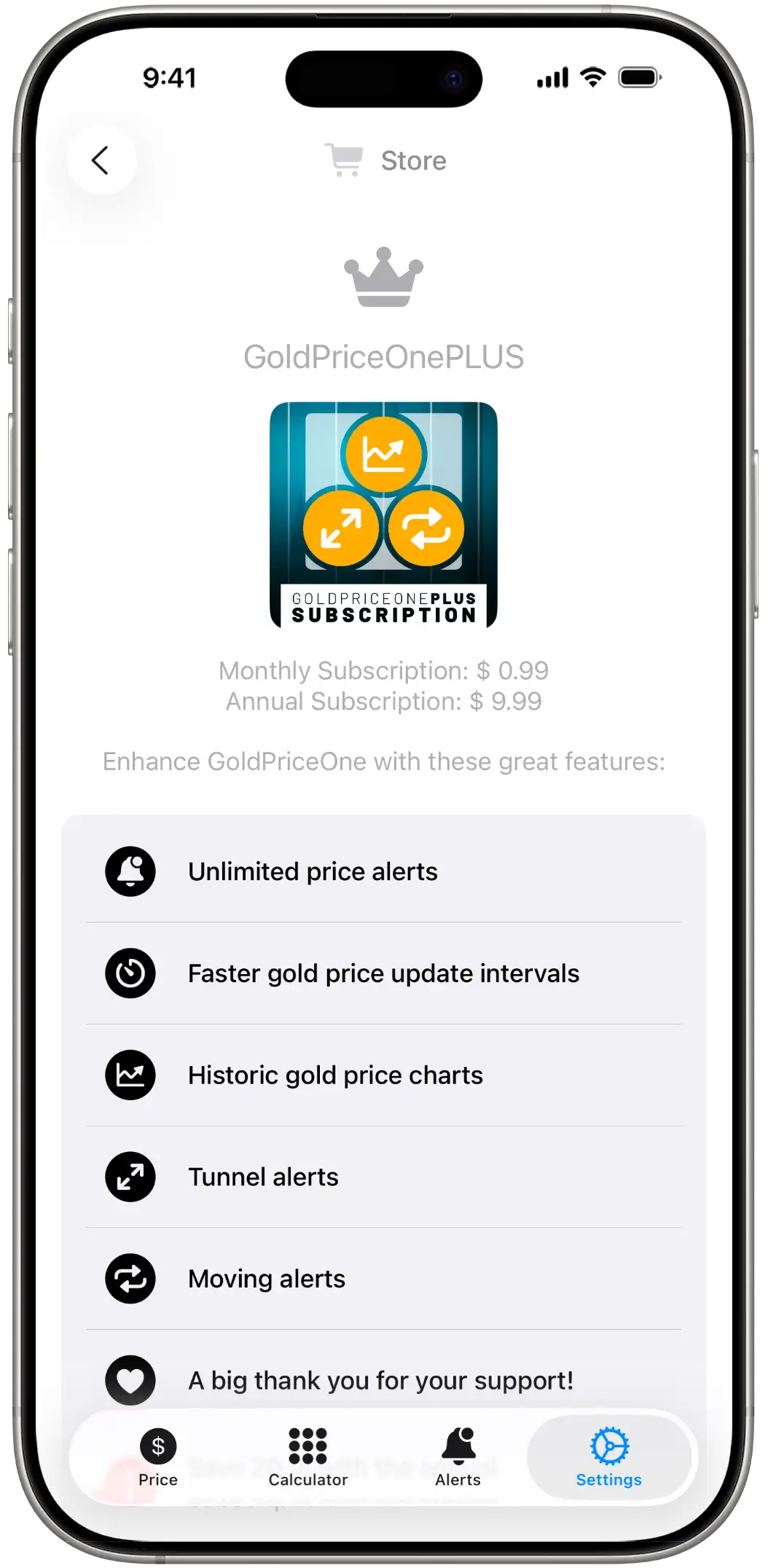 benefits of upgrading goldpriceonemobile